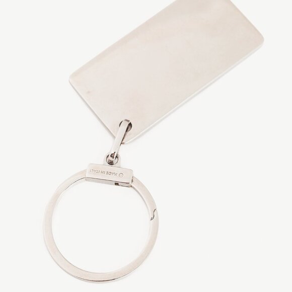 Dior Silver-Tone Rhinestone Logo Plaque Keychain - Picture 2 of 5